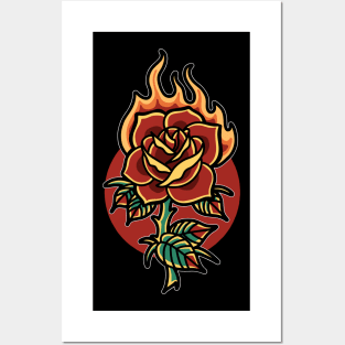 Burning Rose Posters and Art